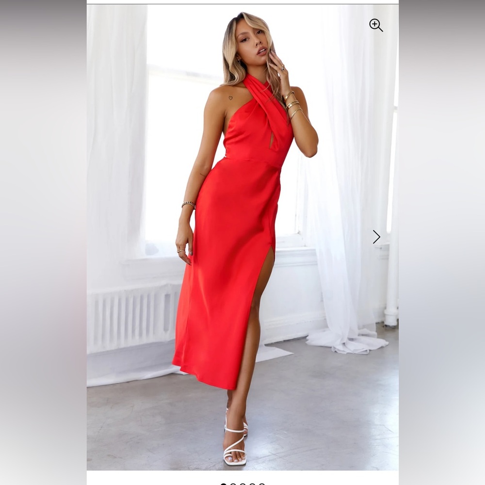sold! HELLO MOLLY PARADISE KISSES MAXI DRESS RED